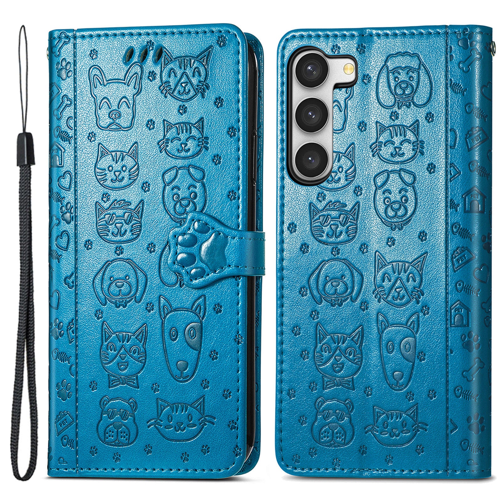 For Samsung Galaxy S23 Anti-Scratch PU Leather Wallet Stand Phone Cover Imprinted Cat Dog Pattern Phone Case For Samsung Galaxy S23 Anti-Scratch PU Leather Wallet Stand Phone Cover Imprinted Cat Dog Pattern Phone Case